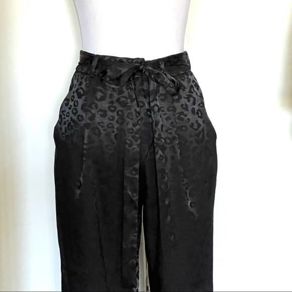 Mi Ami Andey Animal Print Black Joggers Satin Leopard Tapered Pants STYLEWS30234 - Picture 4 of 16